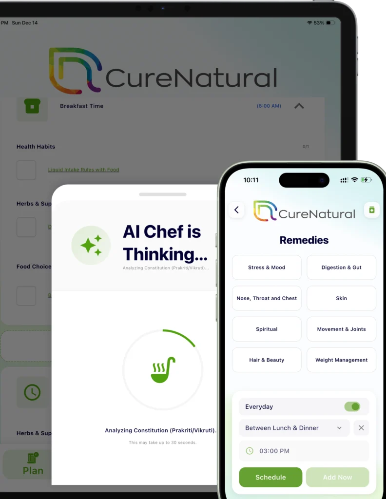 ipad and iphone screenshots curenatural mobile app for ayurveda